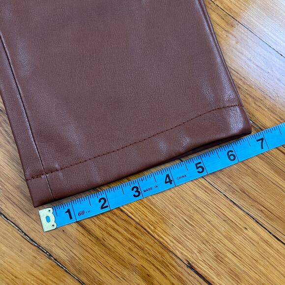 7 for all Mankind Brown Faux Leather Legging Pants Size XS - Picture 13 of 13